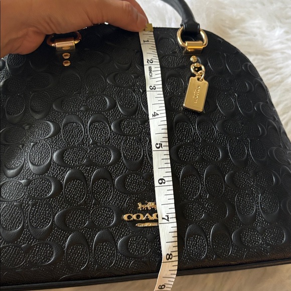 Coach Black Signature Embossed Dome Satchel - Picture 7 of 10